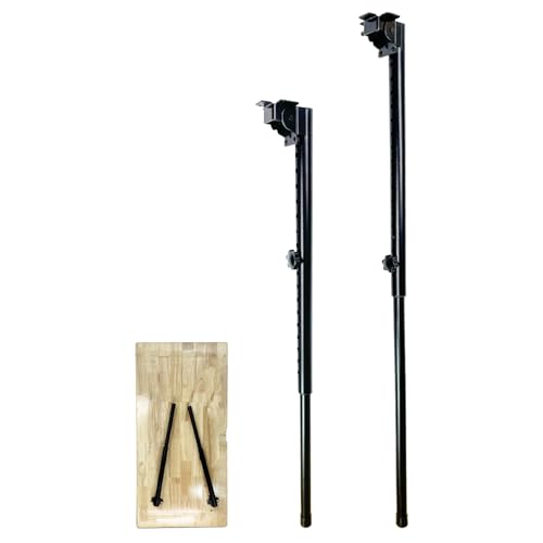 Benbuoo Folding Adjustable Table Legs 27 to 41 inch, Metal Telescopic Storage Desk Legs for Outdoor Camper, RV, Coffee Dinner Table, Tabletops, Kitchen, DIY Bar Desk, Tablesaw, 2pcs Black - size: 26-41'' 2pcs