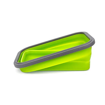 CARTINTS Set of 3 Collapsible Food Storage Containers with Lids, Collapsible Silicone Bowls, Silicone Lunch Containers, For Meal Prep, Camping, Travel, Microwave and Freezer Safe,500ml,Green - color: green