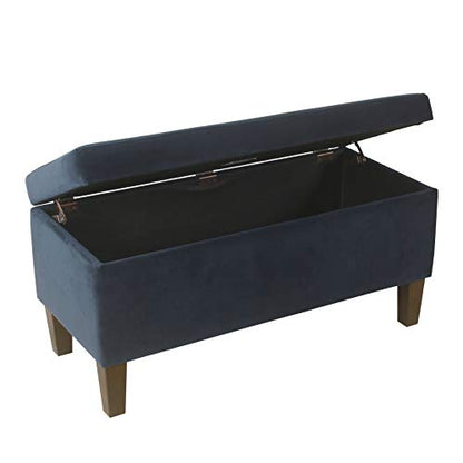 HomePop 36" Storage Ottoman Bench with Hinged Lid - Navy - color: Navy