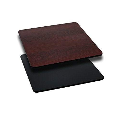 Flash Furniture Glenbrook 24" Square Table Top with Black or Mahogany Reversible Laminate Top - color: Black/Mahogany, size: 24" Square
