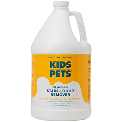 Kids 'N' Pets Instant All-Purpose Stain & Odor Remover - Cleans Dog Pee, Cat Urine, Other Smells, Spots from Carpet, Couch, Mattress - Non-Toxic Chemicals & Child Safe Enzyme Cleaner - 1-Gallon - style: 128 oz gallon