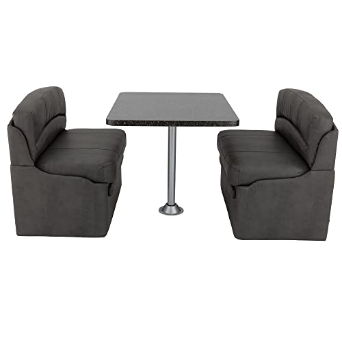 RecPro 36" RV Dinette Booth Set with Table and Leg | Two Dinette Booths (Gunmetal, Granite Chocolate) - color: Granite Chocolate, size: Gunmetal