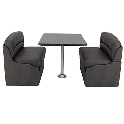 RecPro 36" RV Dinette Booth Set with Table and Leg | Two Dinette Booths (Gunmetal, Granite Chocolate) - color: Granite Chocolate, size: Gunmetal