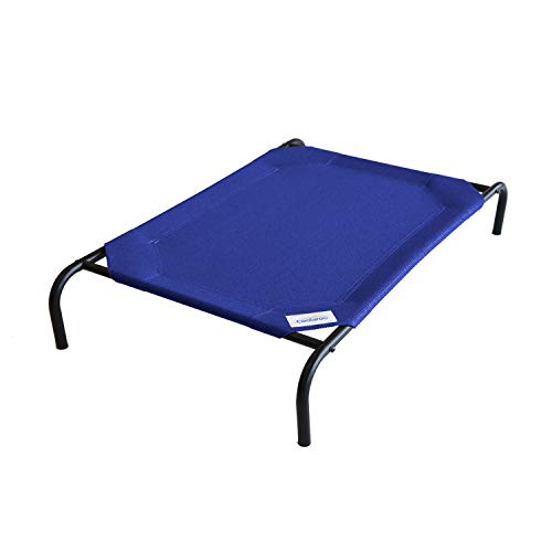 Coolaroo Original Elevated Dog Bed - Breathable Off-The-Ground Pet Bed with Cooling Fabric, Joint Relief & Moisture-Resistant Fabric, 100% Recyclable, Easy Clean, Aquatic Blue, Large - color: Aquatic Blue, style: Large Dog Bed