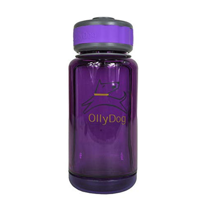 OllyDog OllyBottle | Tritan Dog Water Bottle with Detachable Bowl | BPA Free Leakproof Pet Dispenser | Hiking Travel (600ml, Plum) - color: Plum, size: 600ML