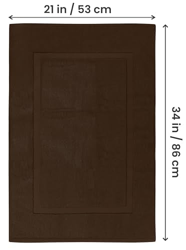 Utopia Towels Cotton Banded Rug, Bath Mats, Not a Bathroom Rug, 21 by 34 Inches, 100% Ring Spun Cotton, Highly Absorbent Shower Bathroom Floor Mat,Dark Brown, 2 Pack - color: Brown