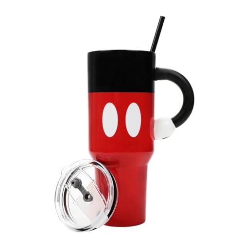 Disney Mickey Mouse 40 Oz Stainless Steel Tumbler With Sculpted Arm Handle - color: Disney Mickey Mouse Red