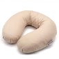 Buckwheat Neck Pillow for Sleeping U Shaped Pillow Cooling Travel Head Support Pillow for Neck Pain Relief Side Sleepers Buckwheat Hulls Concealed Zipper (12x12 inch, Light-tan) - color: Plain-lighttan