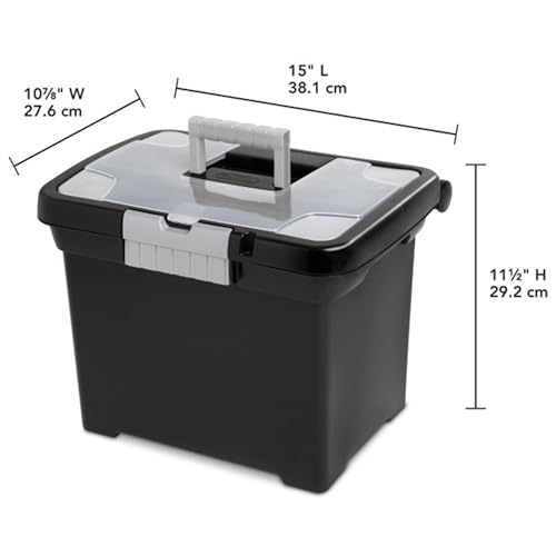 Sterilite Portable Lockable File Box Organizer with Handle and Clear Lid (12 Pack) - size: 12 Pack
