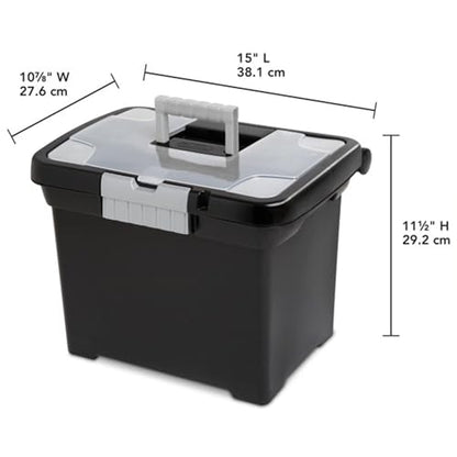 Sterilite Portable Lockable File Box Organizer with Handle and Clear Lid (12 Pack) - size: 12 Pack