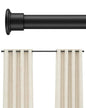 Tension Curtain Rod by EZFurni, 35 to 76 Inches, Spring Loaded Curtain Rods No Drilling, Renter Friendly Tension Rod for Closet, Window, Bathroom, Anti-slip, Screwless, Black - color: Black, size: 35-76 Inches