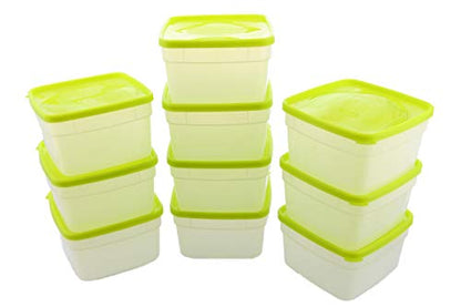 Arrow Freezer Containers, 1 Pint - 10 pk with Lids - Reusable Plastic Food Storage - Prep, Store, Freeze - BPA Free - Dishwasher Safe