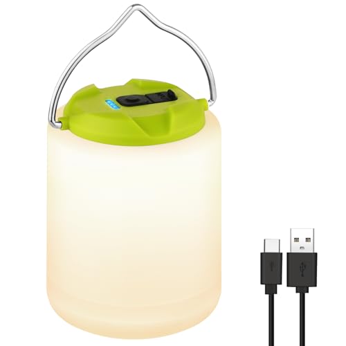 BOBKID LED Camping Lantern, Rechargeable Camping Light, 4 Modes Outdoor Flashlights Lanterns with 1000LM, Water Resistant Portable Emergency Camp Light for Hurricane Hiking Survival Kits - Green - color: Green
