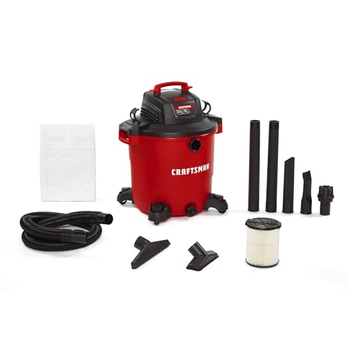 CRAFTSMAN CMXEVBE17596 20 Gallon 6.5 Peak HP Wet Dry Shop Vacuum | Heavy-Duty Wet and Dry Vac with Filter, Dust Bag, Hose and Attachments for Shop, Garage, Jobsite Cleaning - size: 20 Gallon 6.5 Peak HP w/Filter, Dust Bag, Hose