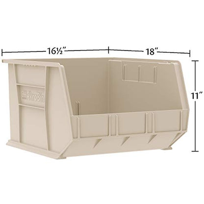 Akro-Mils 30270 AkroBins Plastic Storage Bins, Space-Saving Stackable Bins for Garage, Pantry, Craft Organization, 18" x 16" x 11", Clear, 3-Pack - color: Clear