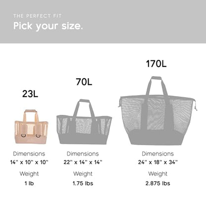 MISSION Boat Gear CASSI Heavy-Duty Outdoor Tote and Waterproof Marine-Grade Mesh Boat Bags - color: Sandstone, size: 23 Liter