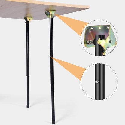 CroBlissful 2 Pcs Folding RV Table Legs 22.5-35.5 Inch RV Table Base Mount Adjustable Heavy Duty Desk Leg Lifting Telescopic Folding Support(Black) - color: Black