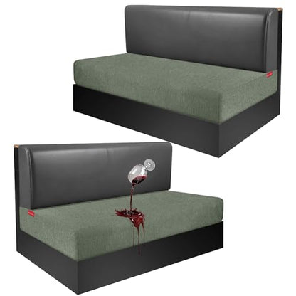 Waterproof RV Dinette Cushion Covers - Stretch Fabric Camper Seat Slipcover Replacement, Washable RV Couch Cover Designed for Camper Car Bench (Loveseat 2 Bench Cover, Green) - color: Green, size: Loveseat 2 Bench Cover