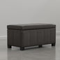 SIMPLIHOME Dover Storage Ottoman Bench - 36 inch Wide Upholstered Vegan Leather Rectangular Lift-Top Ottoman in Dark Clove Brown, Contemporary Bench for Living Room with Safety Hinges - color: Dark Clove Brown