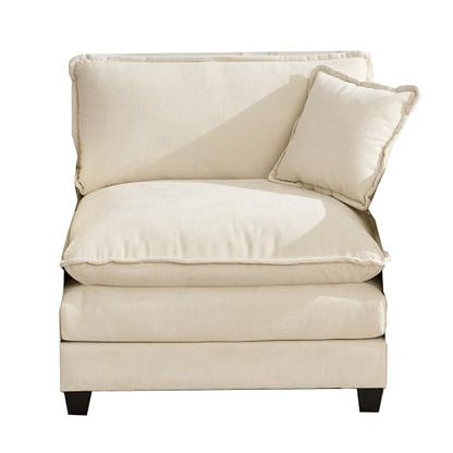 SoarFlash Chenille Sectional Middle Position Sofa, Beige - color: Beige, size: 1 Middle Seat