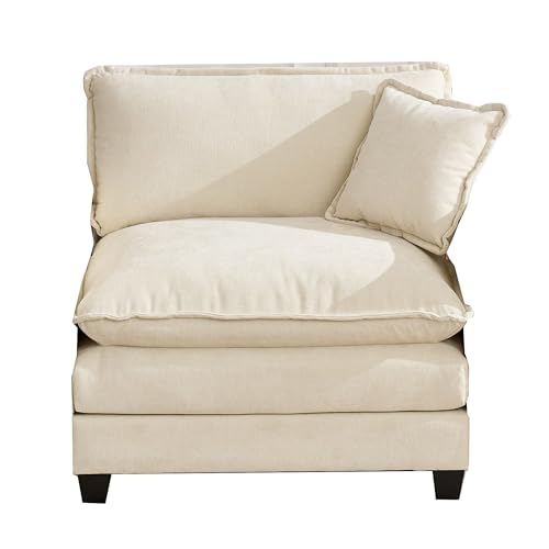 SoarFlash Chenille Sectional Middle Position Sofa, Beige - color: Beige, size: 1 Middle Seat