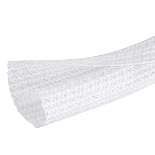 10ft - 1/2 inch Cable Sleeve Split Wire Loom Tubing for Power Audio USB Cable, Cord Management for TV Computer, Protects from Pets Chewing, White - color: White, size: 1/2"-10ft