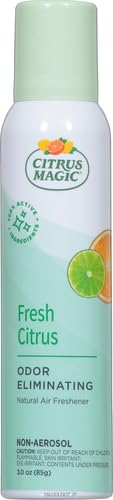 Citrus Magic Natural Odor Eliminating Air Freshener Spray, Fresh Citrus, 3-Ounce (Pack of 4) - size: 3 fluid ounces (Pack of 4)