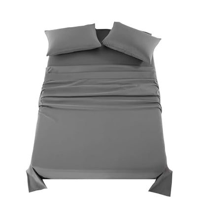 Kingnex Sofa Bed Sheets Queen for Sleeper Sofa Bed with 4-6 Deep Pocket Soft Double Brushed 1800 Microfiber 4 Piece Bedding Set (60"x74"x6") Grey - color: Grey, size: Sleeper Sofa Queen
