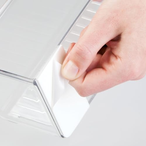 iDesign Adhesive Organizer Bin, Set of 2, Clear | Damage-Free Hanging, For Kitchen, Bathroom, or Office - style: Pack of 2