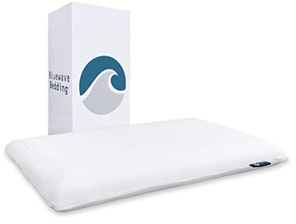 Bluewave Bedding Ultra Slim Gel Memory Foam Pillow for Stomach and Back Sleepers - Thin, Flat Design for Cervical Neck Alignment and Deeper Sleep (2.75-Inches Height, Standard Size) - style: 2.75"H Ultra Slim (Standard)