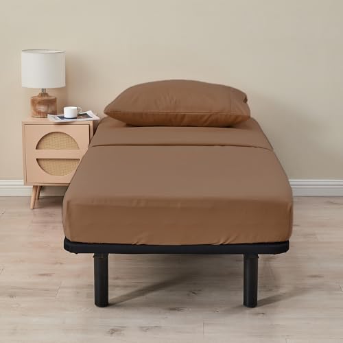 Kingnex 30x75x9 RV Bunk Sheets Set for Narrow Twin Bed Soft Brushed 1800 Microfiber 3 Piece Bedding Set Includes 1 Cot Size Fitted Sheet 1 Flat Sheet 1 Pillowcase Cot Coffe - color: Coffee, size: Cot 30x75 RV Bunk Set