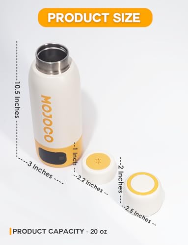 MOJOCO Portable Travel Kettle - 20oz Double Wall Vacuum Insulated Stainless Steel Kettle for Coffee, Tea - Leak Proof Portable Small Water Boiler for RV, Camping