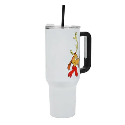 Bioworld The Grinch Max 40 Oz White Stainless Steel Tumbler with Handle - color: The Grinch Max