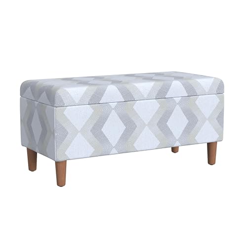 HomePop Malmo 36" Storage Bench - Natural Woven Geo - color: Natural Woven Geo