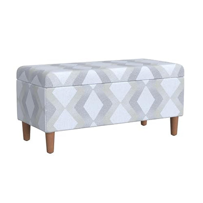 HomePop Malmo 36" Storage Bench - Natural Woven Geo - color: Natural Woven Geo