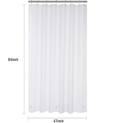 PEVA Plastic White Shower Liner 47 x 64 inch RV Shower Curtain for Travel Trailer-Camper Shower CurtainWashable - color: Pure White, size: 47"W x 64"L (Pack of 1)
