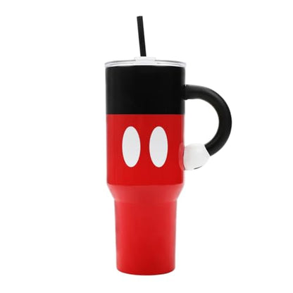 Disney Mickey Mouse 40 Oz Stainless Steel Tumbler With Sculpted Arm Handle - color: Disney Mickey Mouse Red