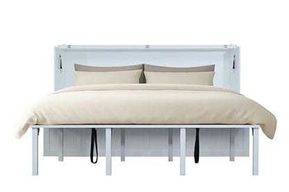 Mega Solutions Murphybedz Tuscany Murphy Cabinet Chest Bed with Charging Station 6 Inch (White, King) - color: White, size: King (U.S. Standard)