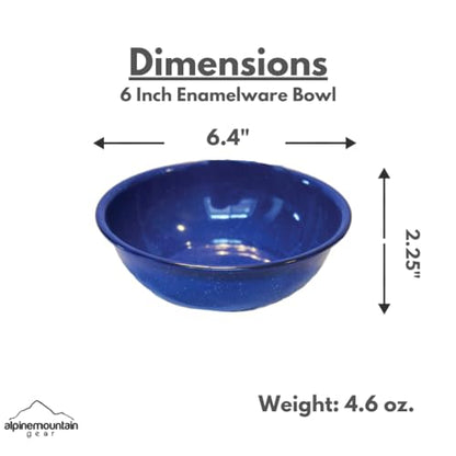 6 Inch Enamelware Bowl for Camping and Backpacking - Cookware Gear Essentials for Camping and Backpacking (Made by Caddis Sports) - style: 6 Inch Bowl