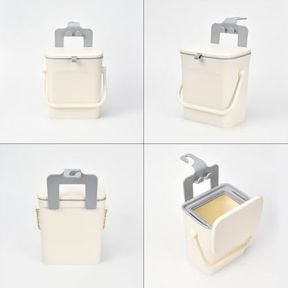 Leakproof Car Trash Can, Mini Hanging Garbage Can with Lid, Vehicle Trash Bin for Back Seat Car Garbage Bin for Sedans, SUVs, MPVs & Trucks (White) - color: White