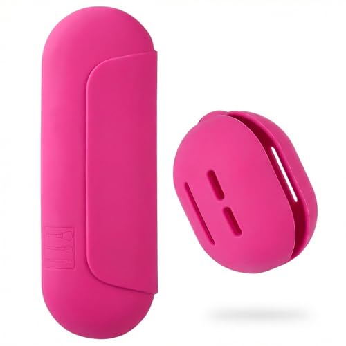 2 IN 1 Silicone Makeup Brush Holder with Beauty Make Up Sponge Holder Case：Soft Portable Cosmetic Face Brushes Holder with Upgrade Anti-Fall Out Magnetic Closure - Babbie Pink - color: Babbie Pink, style: Brush Holder & Case
