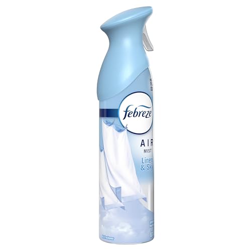 Febreze Air Mist, Air Freshener Spray, Odor Fighting Room Spray, Deodorizer for Home Bathroom Kitchen Office Apartment Dorm Room Classroom, Linen & Sky Scent, 8.1oz (Pack of 6) - style: Linen & Sky