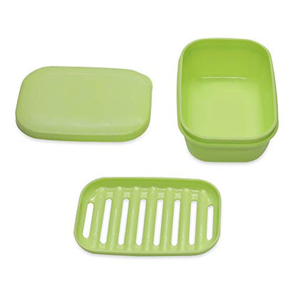 Soap Dish 2 Pack Waterproof Portable Soap Case Tray for Travel, Home, Outdoor, Camping, Gym - Light Green - color: Light Green