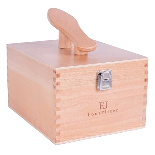 FootFitter Beech Wood Valet Box, Premium Shoe Shine Organizer with Classic Storage for Polish, Brushes, Cloths & Tools - color: Valet Box