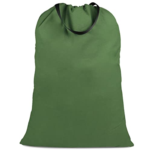 Cotton Canvas Laundry Bag with Handles & Drawstring Straps, Heavy Duty Extra Large Laundry Bags for Laundromat and Household, 25.5x34 Inch, Army Green - color: Army Green