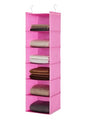MAX Houser 6-Shelf Hanging Closet Organizer, Hanging Storage Shelves with 2 Sturdy Hooks Space-Saving for Bedroom, Foldable (Pink) - color: Pink
