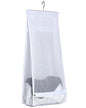 Jelier Hanging Mesh Laundry Basket,Collapsible Fabric Laundry Hamper with Rotatable Hanger,Portable Storage Bag for Apartment,RV,Camper,Cabin,College Dorm Use (white)