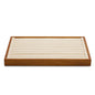 Oirlv 8 Line Wood Ring Storage Tray Jewelry Drawer Organizer Showcase Ring Earrings Display Holder(Creamy-white) - color: Creamy-white ring tray