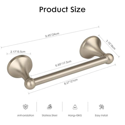 Antique Hand Towel Holder,Towel Ring Brushed Nickel for Bathroom,Towel Bar 9-Inch,Bathroom Accessories Towel Rack, Wall Mounted,Towel Hanger for Bathroom - color: Brushed Nickel
