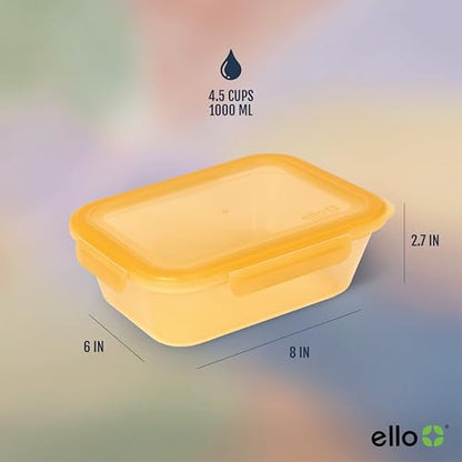 Ello Snap & Nest 10-Piece 4.5 Cup Plastic Meal Prep Set, Reusable Food Containers for Healthy Eating, Freezer, Dishwasher Safe, Desert Festival - color: Desert Festival, size: Meal Prep